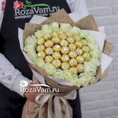 Букет роз с конфетами
